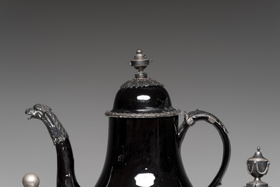 13 various Namur black-glazed pottery wares, 18th C.