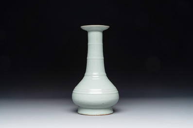 A Chinese Longquan celadon bottle vase, Song/Yuan