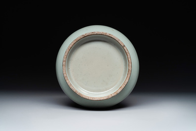 A Chinese Longquan celadon bottle vase, Song/Yuan