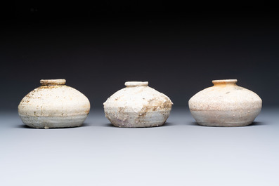 Four cream-glazed dishes and three jarlets from the Jepara shipwreck, Dehua or Anxi kilns, Song