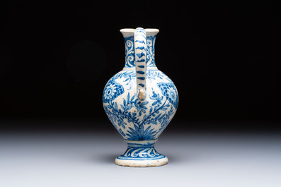 A rare blue and white Portuguese jug, dated 1630