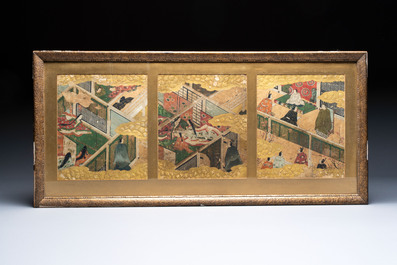 Tosa School and Japanese School: various scenes, ink, colour, and gold on paper, Edo/Meiji, 17/19th C.