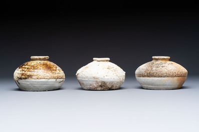 Four cream-glazed dishes and three jarlets from the Jepara shipwreck, Dehua or Anxi kilns, Song