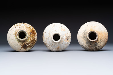 Four cream-glazed dishes and three jarlets from the Jepara shipwreck, Dehua or Anxi kilns, Song