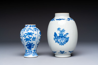 A group of Chinese and Japanese famille verte, blue and white wares, Kangxi and later
