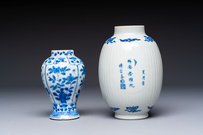 A group of Chinese and Japanese famille verte, blue and white wares, Kangxi and later