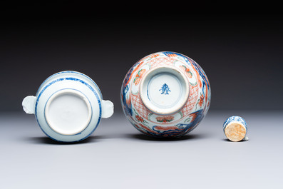 A group of Chinese and Japanese famille verte, blue and white wares, Kangxi and later