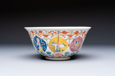 A Chinese famille rose 'Baragon Tumed' bowl, Baragon Tumed mark, Republic