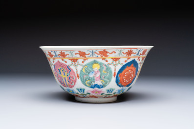 A Chinese famille rose 'Baragon Tumed' bowl, Baragon Tumed mark, Republic