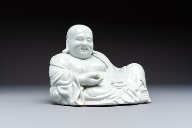 A fine Chinese white-glazed Milefo Buddha, 19th C.