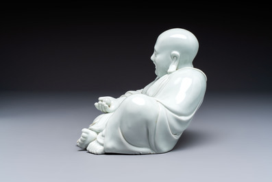 A fine Chinese white-glazed Milefo Buddha, 19th C.