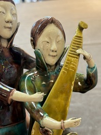 A Chinese sancai-glazed biscuit 'musician' group, Republic