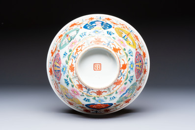 A Chinese famille rose 'Baragon Tumed' bowl, Baragon Tumed mark, Republic