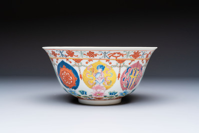 A Chinese famille rose 'Baragon Tumed' bowl, Baragon Tumed mark, Republic