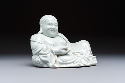 A fine Chinese white-glazed Milefo Buddha, 19th C.