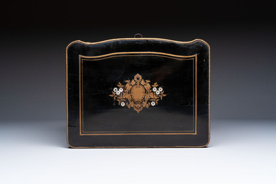 A liqueur cabinet or cave &agrave; liqueur with Boulle and mother-of-pearl inlay, 19th C.