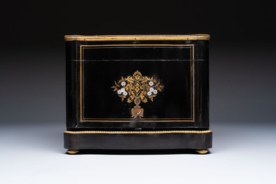 A liqueur cabinet or cave &agrave; liqueur with Boulle and mother-of-pearl inlay, 19th C.