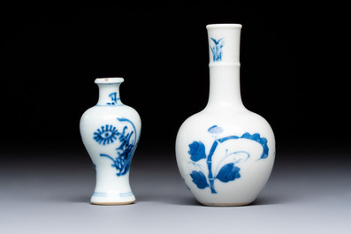 Two Chinese blue and white miniature vases, Kangxi