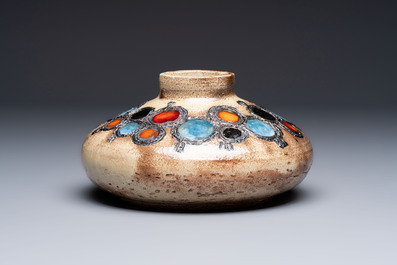 Elisabeth Vandeweghe (1946) for Perignem: a mid-century polychrome vase, 20th C.