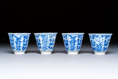 16 Chinese blue and white cups and 24 saucers, various marks, Kangxi and later