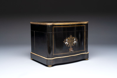 A liqueur cabinet or cave &agrave; liqueur with Boulle and mother-of-pearl inlay, 19th C.