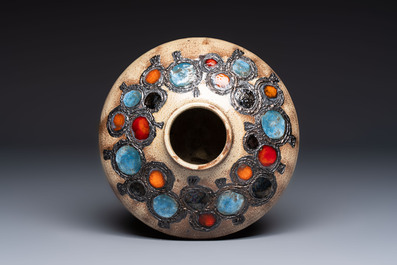 Elisabeth Vandeweghe (1946) for Perignem: a mid-century polychrome vase, 20th C.