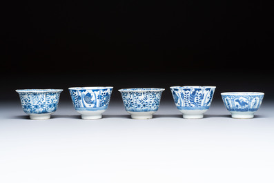 16 Chinese blue and white cups and 24 saucers, various marks, Kangxi and later