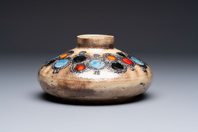Elisabeth Vandeweghe (1946) for Perignem: a mid-century polychrome vase, 20th C.