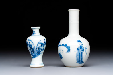 Two Chinese blue and white miniature vases, Kangxi