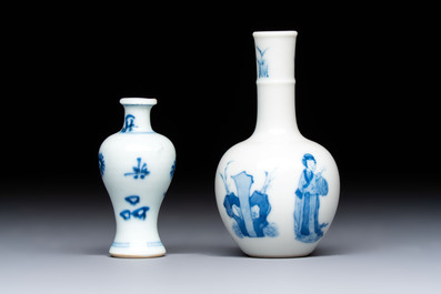 Two Chinese blue and white miniature vases, Kangxi