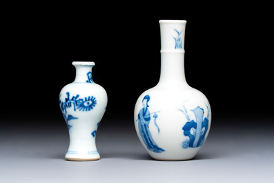 Two Chinese blue and white miniature vases, Kangxi