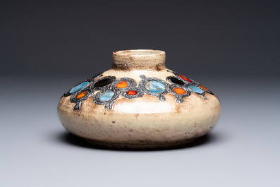 Elisabeth Vandeweghe (1946) for Perignem: a mid-century polychrome vase, 20th C.