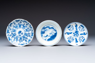 16 Chinese blue and white cups and 24 saucers, various marks, Kangxi and later