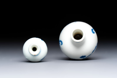 Two Chinese blue and white miniature vases, Kangxi