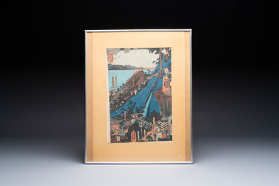 Seven Japanese woodblock prints, Edo/Meiji, 19th C.