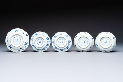 16 Chinese blue and white cups and 24 saucers, various marks, Kangxi and later