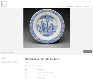 A large blue and white Dutch Delft dish with Jesus and the Samaritan woman, ca. 1680