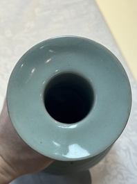 A Chinese Longquan celadon bottle vase, Song/Yuan