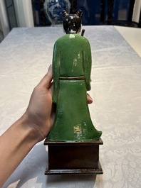 Two Chinese sancai-glazed figures, 19th C.