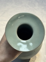 A Chinese Longquan celadon bottle vase, Song/Yuan