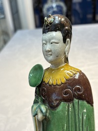 Two Chinese sancai-glazed figures, 19th C.