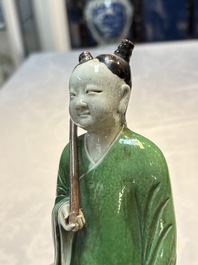 Two Chinese sancai-glazed figures, 19th C.