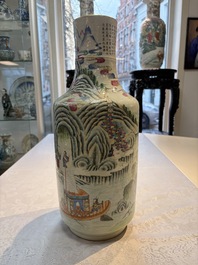 A fine Chinese famille rose 'Ode to the Red Cliff' vase, Hongwu mark, Daoguang