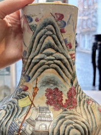 A fine Chinese famille rose 'Ode to the Red Cliff' vase, Hongwu mark, Daoguang