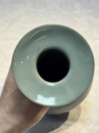 A Chinese Longquan celadon bottle vase, Song/Yuan
