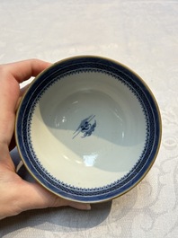 A set of 12 Chinese blue and white 'Landscape' bowls and saucers, Qianlong/Jiaqing