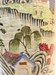 A fine Chinese famille rose 'Ode to the Red Cliff' vase, Hongwu mark, Daoguang
