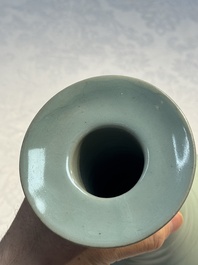 A Chinese Longquan celadon bottle vase, Song/Yuan