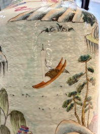 A fine Chinese famille rose 'Ode to the Red Cliff' vase, Hongwu mark, Daoguang