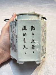 A Chinese famille rose covered 'Dragon' bowl and a teapot, Guangxu and Wang Yongshun 汪永順 mark, 19/20th C.